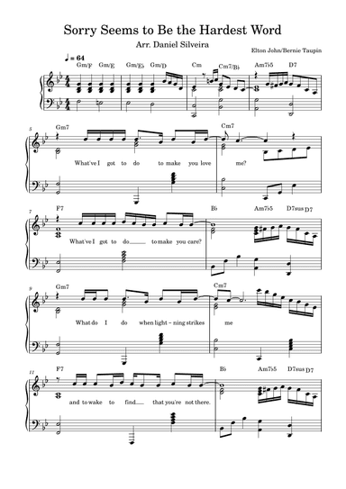 Sorry Seems To Be The Hardest Word (arr. Daniel Silveira)