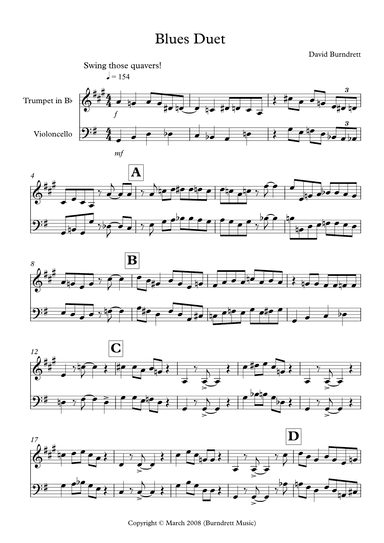 Blues Duet for Trumpet and Cello