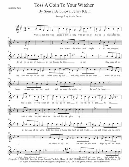 Toss A Coin To Your Witcher (arr. Kevin Busse)