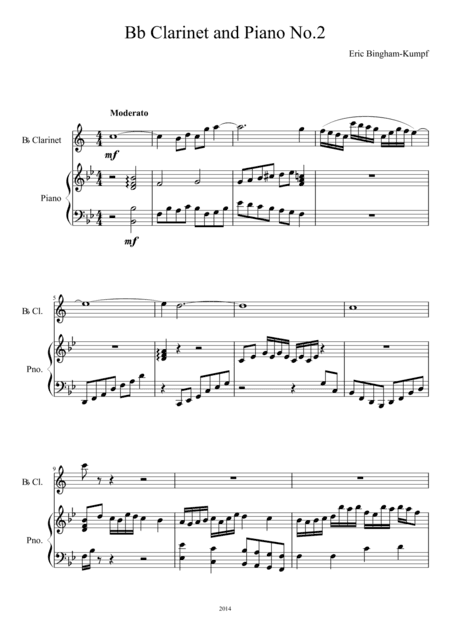 B flat Clarinet and Piano No. 2