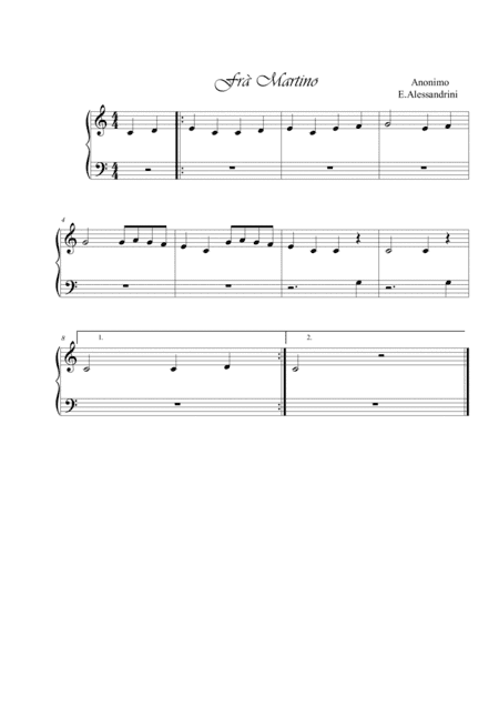 Saint Martin (Frà Martino) (arr. Ester Alessandrini)