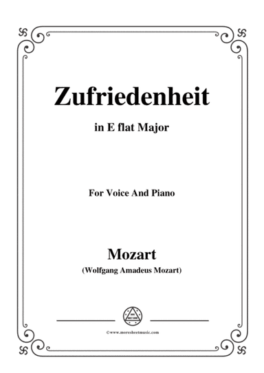 Mozart-Zufriedenheit,in E flat Major,for Voice and Piano (arr. MSM)