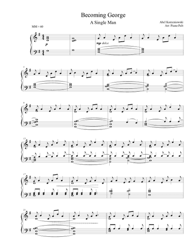 Becoming George (a Single Man) (arr. Piano Palt)