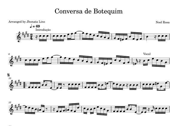 Conversa de Botequim (arr. Jhonata Lino)