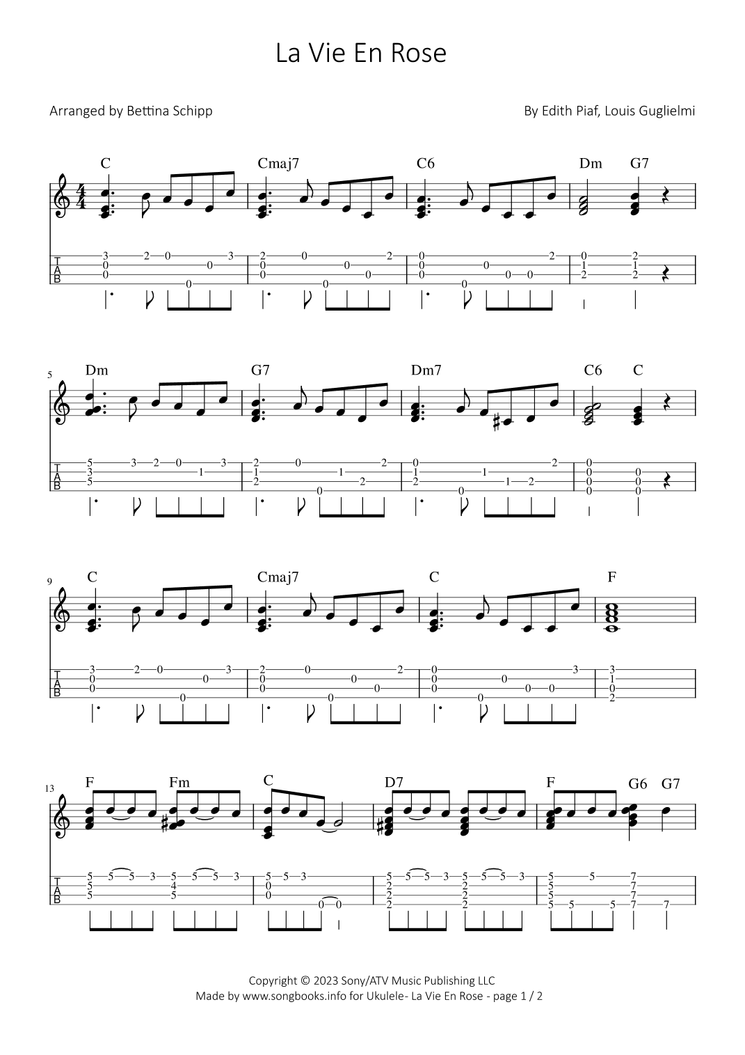 La Vie En Rose (arr. Bettina Schipp)