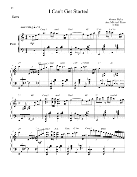 I Can't Get Started (arr. MICHAEL TARRO)