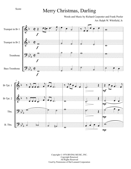 Merry Christmas, Darling (arr. Ralph W. Whitfield, Jr.)