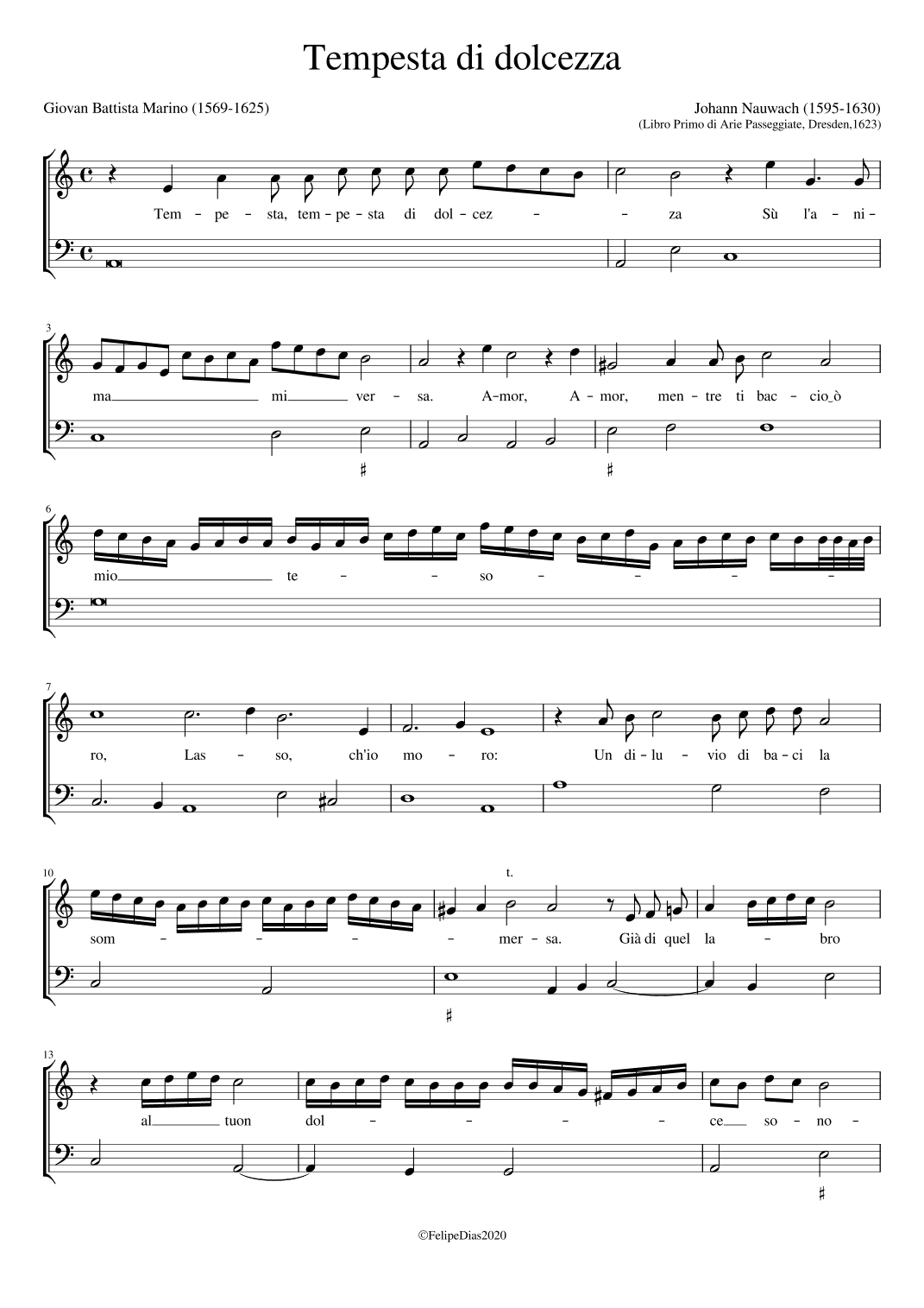 Tempesta di dolcezza (arr. Early Music Scores)
