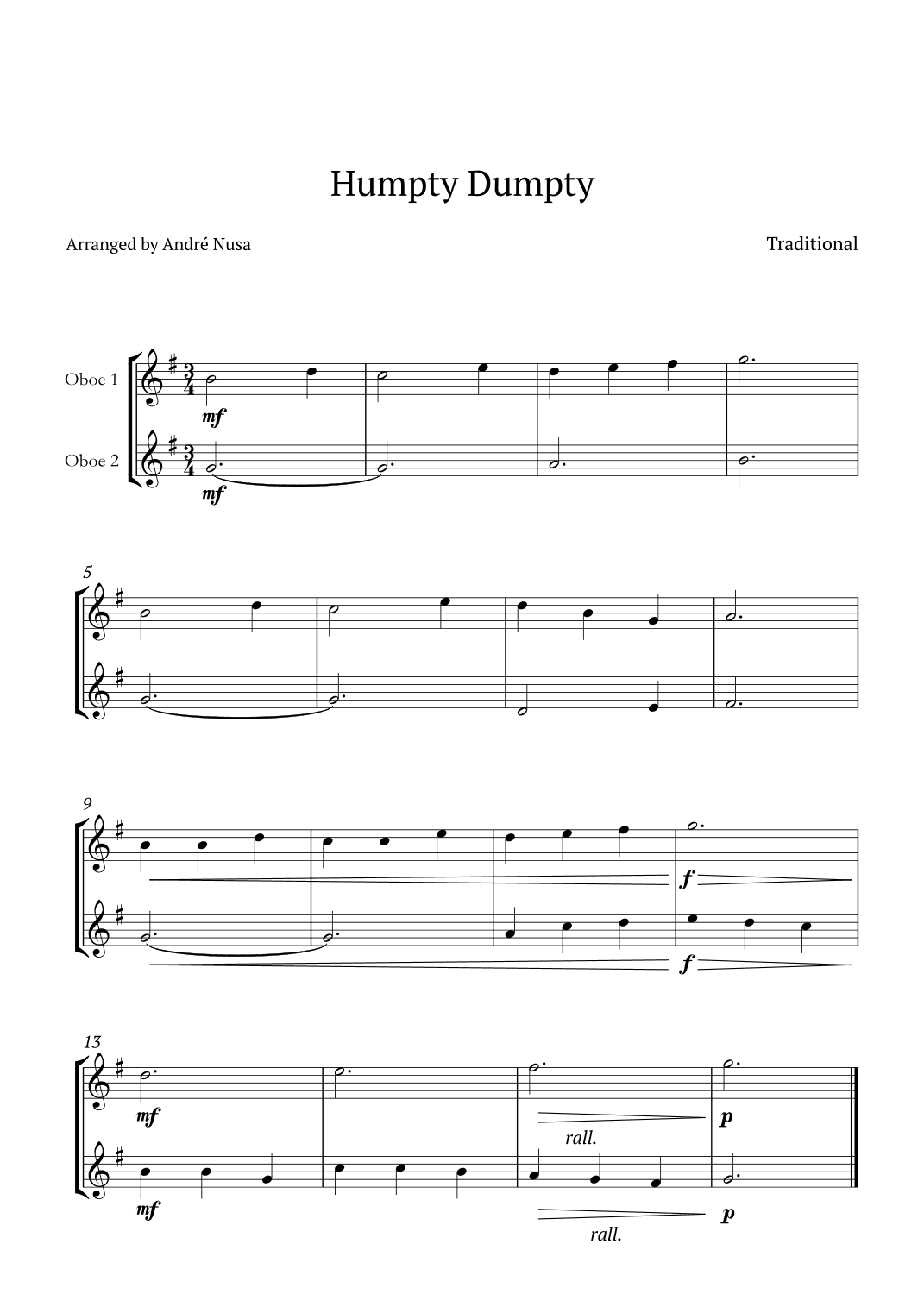 Humpty Dumpty (arr. André Nusa)