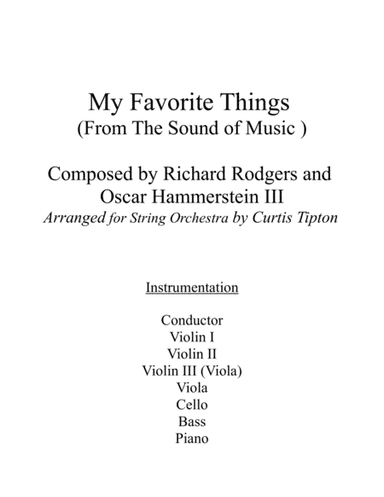My Favorite Things (arr. Curtis Tipton)