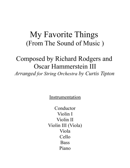 My Favorite Things (arr. Curtis Tipton)