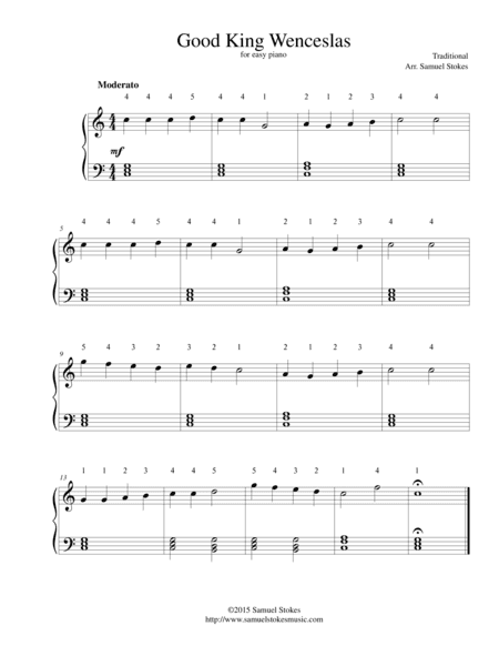 Good King Wenceslas - for easy piano (arr. Samuel Stokes)