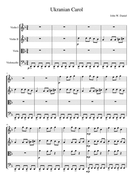 (Carol of Bells), Ukrainian Carol (arr. John W. Daniel)