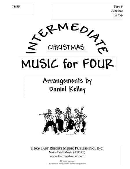 Intermediate Music for Four, Christmas Part 3 for Clarinet or Trumpet in Bb 73133 (arr. Last Resort Music Publishing)