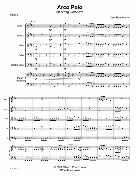 ARCO POLO - original composition for ELEMENTARY STRING ORCHESTRA. Grade 2. #473