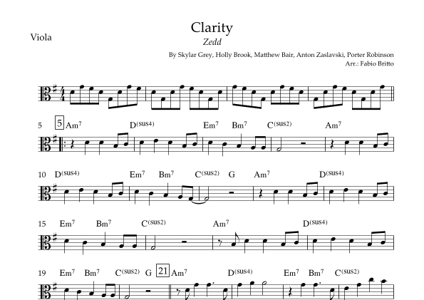Clarity (arr. Fabio Britto)