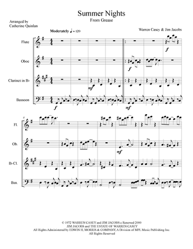 Summer Nights (arr. Catherine Quinlan)