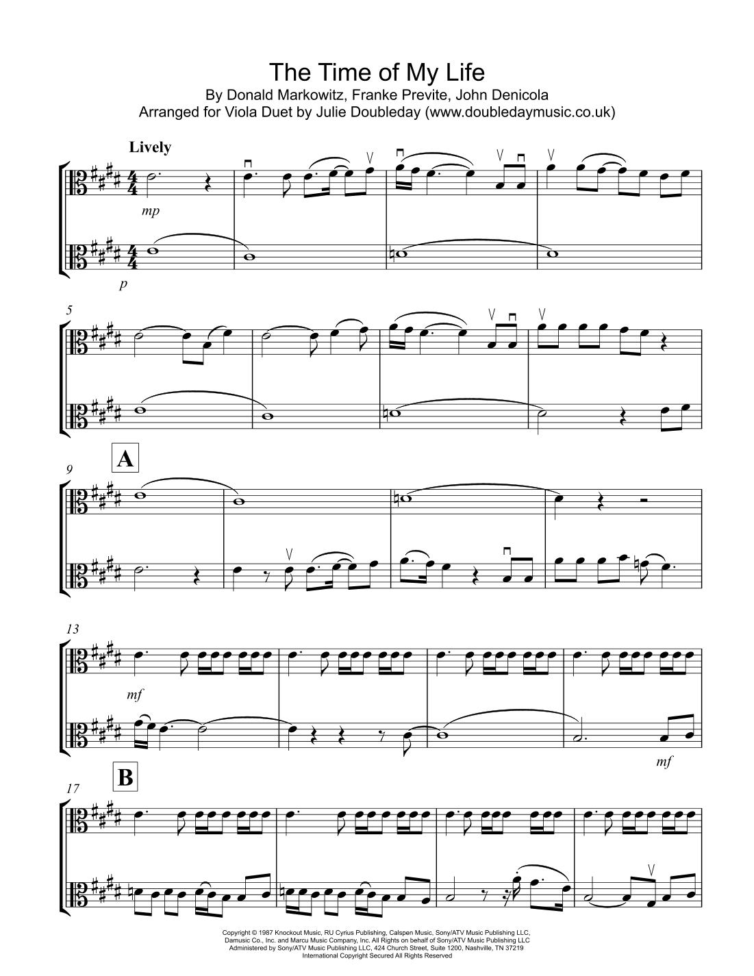 (i've Had) The Time Of My Life (arr. Julie Doubleday)