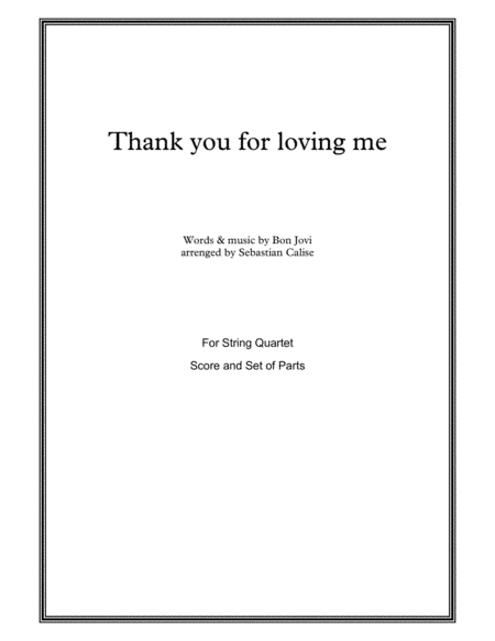 Thank You For Loving Me (arr. Sebastian Calise)