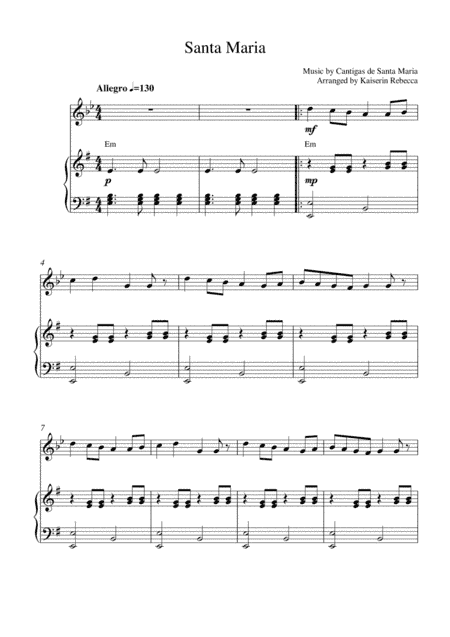 Santa Maria (arr. Kaiserin Rebecca)