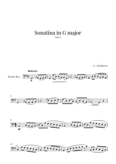 Beethoven - Sonatina in G Major (for Double Bass) (arr. Cadenza Editions)