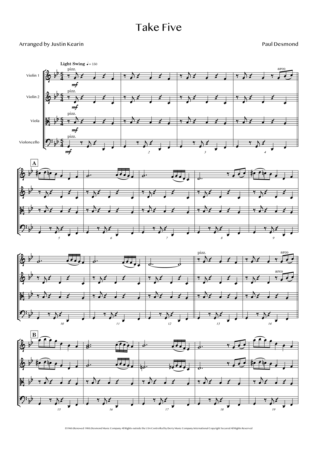 Take Five (arr. Justin Kearin)