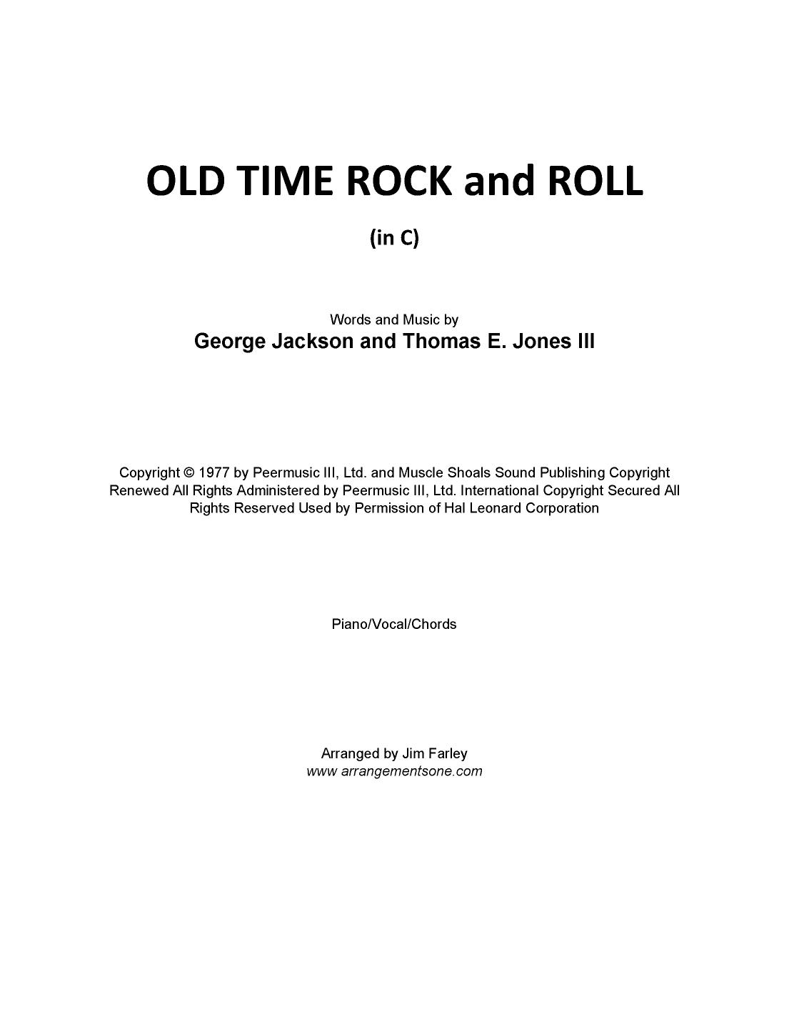 Old Time Rock & Roll (arr. Jim Farley)