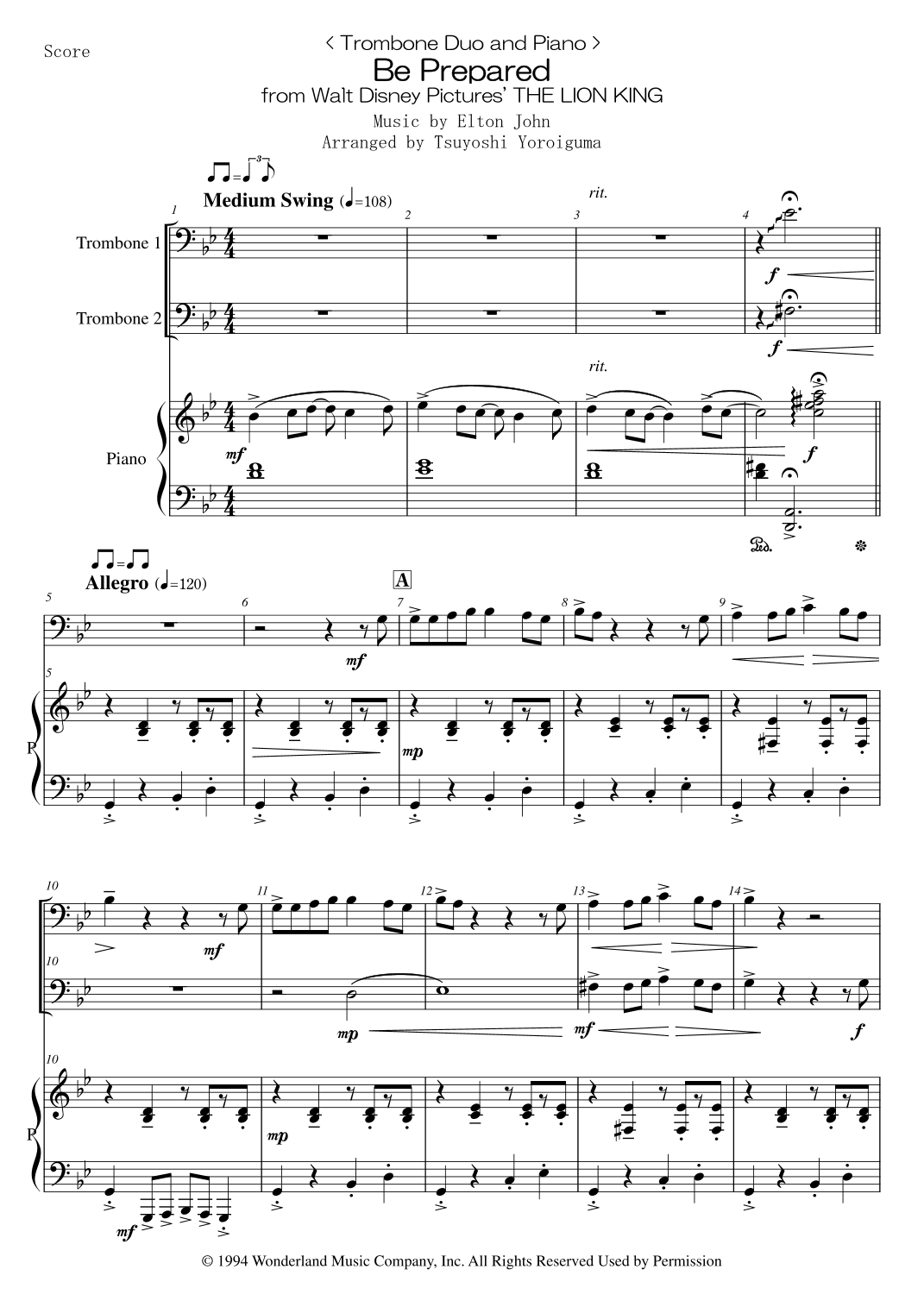 Be Prepared (arr. Tsuyoshi Yoroiguma)