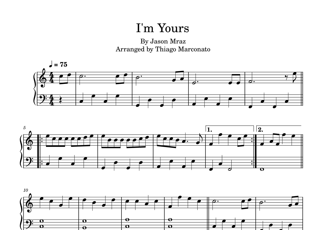 I'm Yours (arr. Thiago Marconato)