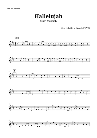 Hallelujah by Handel for Alto Sax (arr. Langanho)