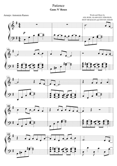 Patience (arr. Antonieta Ramos Valverde)