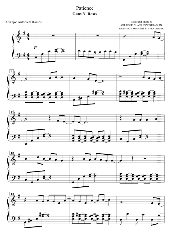 Patience (arr. Antonieta Ramos Valverde)