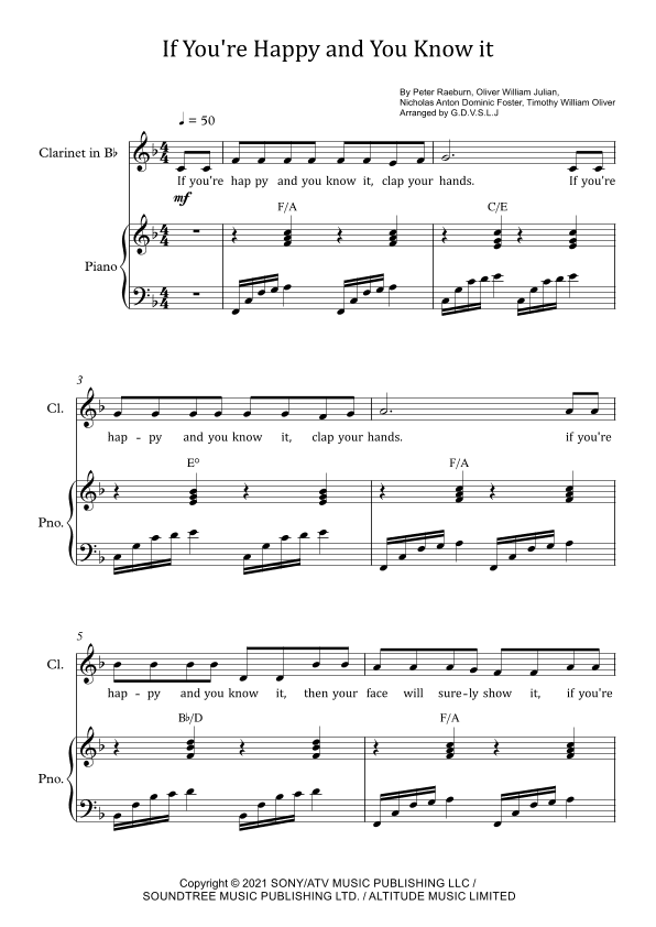 If You're Happy And You Know It (arr. G.D.V.S.L.J)