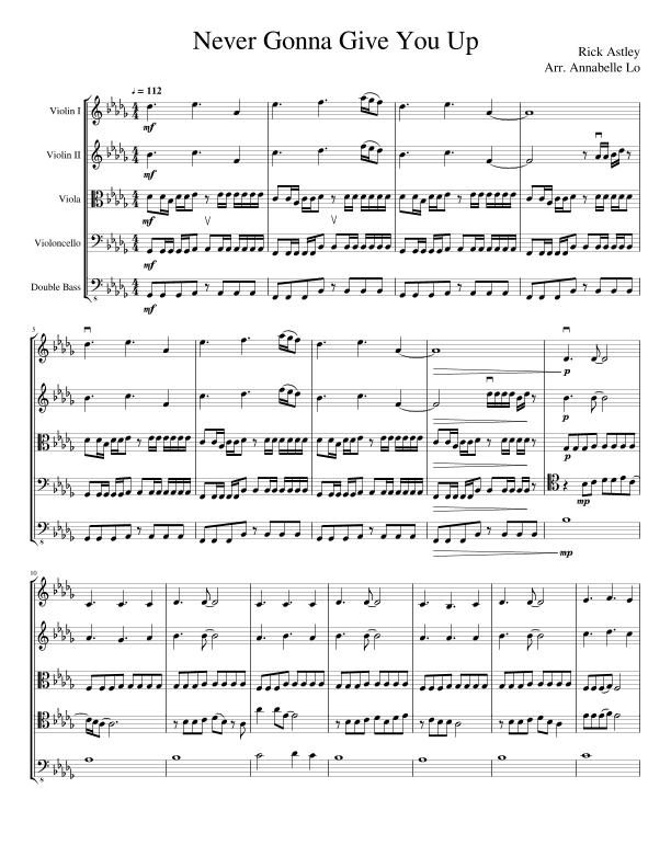 Never Gonna Give You Up (arr. Annabelle Lo)