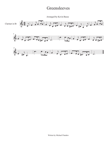 Greensleeves - Clarinet (arr. Kevin Busse)