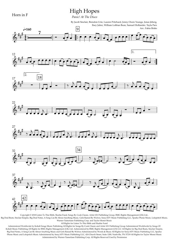 High Hopes (arr. Fabio Britto)