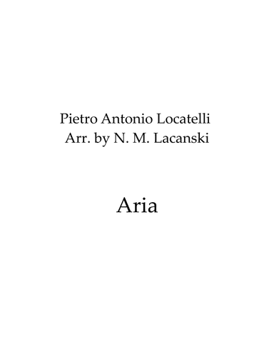 Aria (arr. Nick Lacanski)