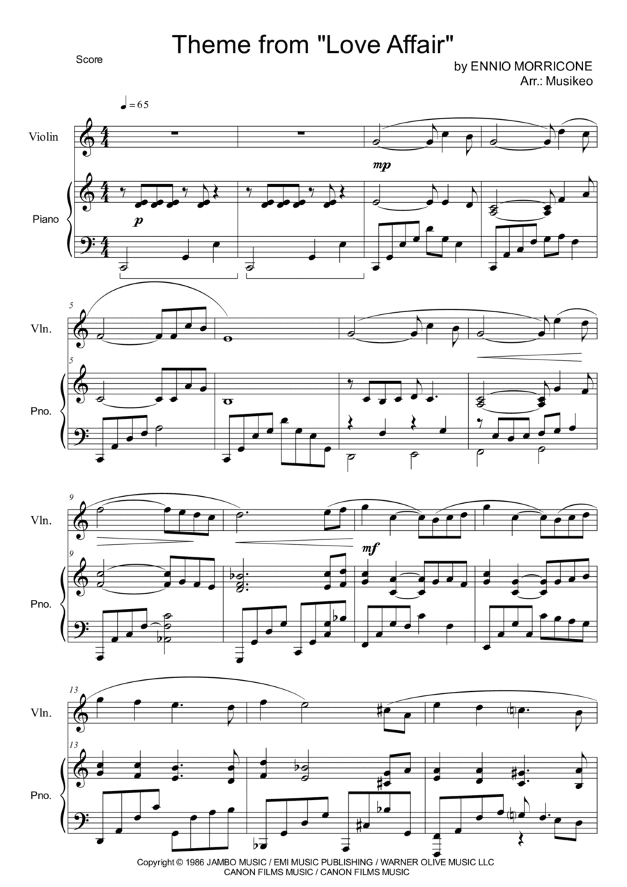 Love Affair (title Theme) (arr. Musikeo)