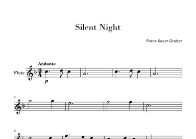 Silent Night (Easy Flute Solo) (arr. Gisele Sant'Ana)