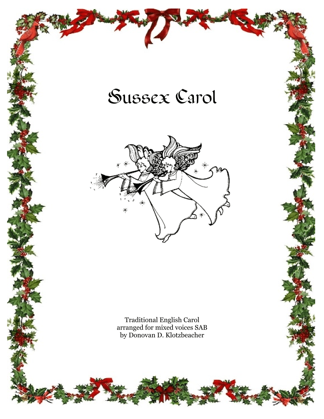 Sussex Carol (arr. Donovan D. Klotzbeacher)