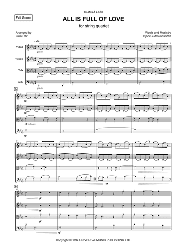 All Is Full Of Love (arr. Liam Ritz)