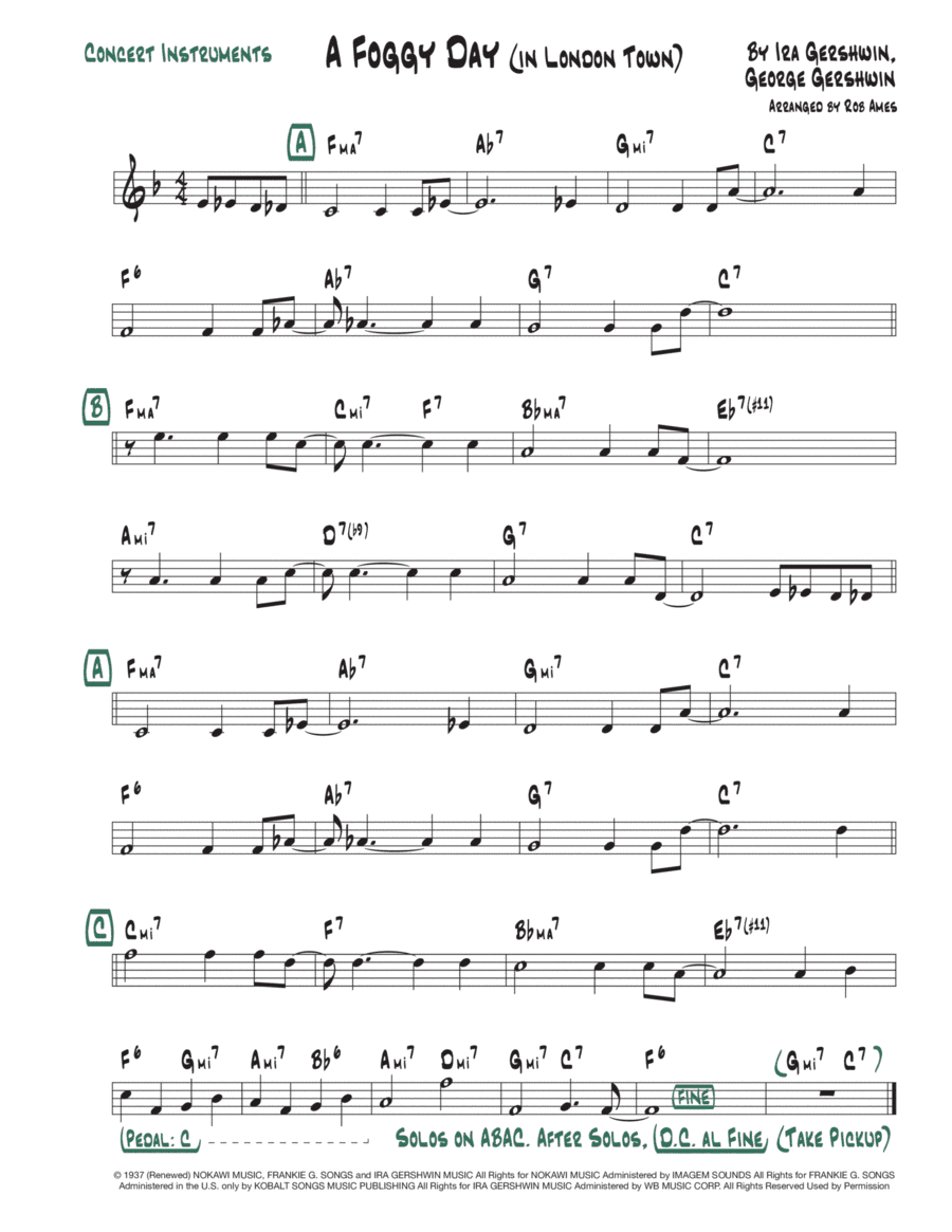A Foggy Day (in London Town) (arr. Rob Ames)