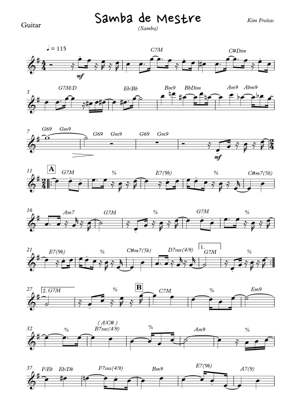 SAMBA DE MESTRE - Score Only