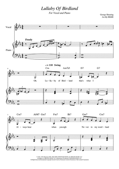 Lullaby Of Birdland (arr. RKKR)