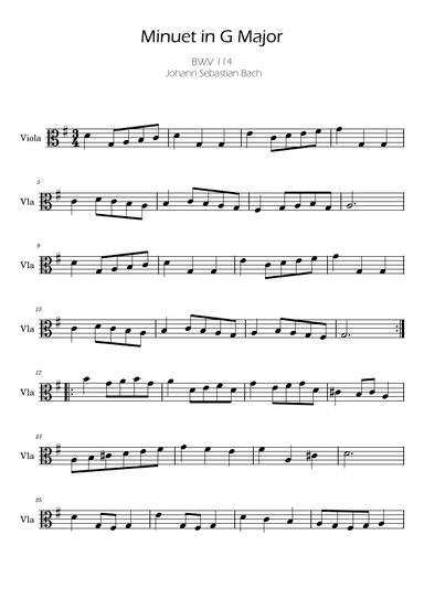 Bach Minuet in G major for Viola (arr. Ygor Nunes)