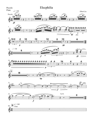 Elecphilia for Flute, Clarinet, Violin, and Cello - Instrumental Parts