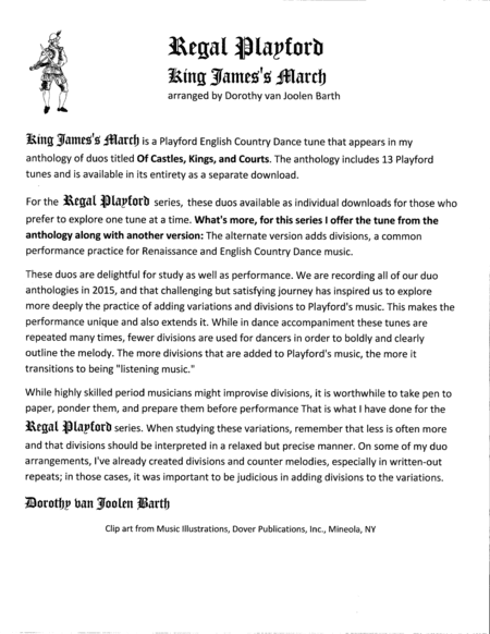 Regal Playford: King James's March (arr. Dorothy van Joolen Barth)