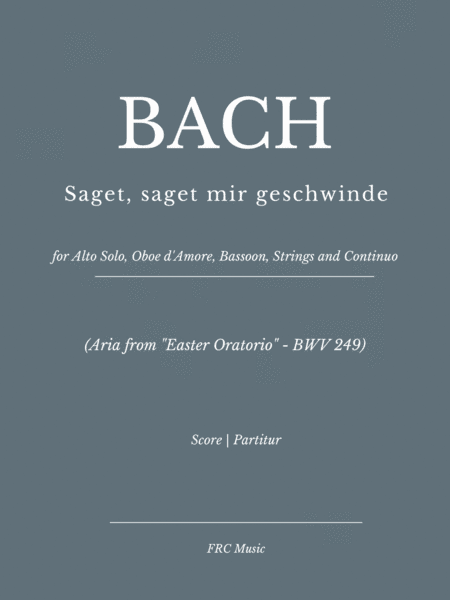 Saget, saget mir geshwinde (arr. Flavio Regis Cunha)