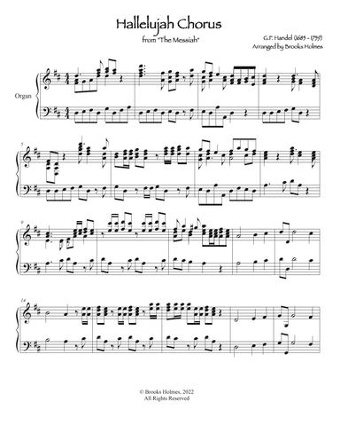 Hallelujah Chorus from "The Messiah" for Organ Accompaniment (arr. Brooks Holmes)