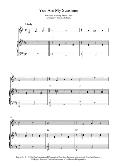 You Are My Sunshine (arr. Kaiserin Rebecca)